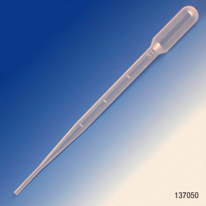 Transfer Pipet, 5.0mL, Blood Bank, Graduated to 2mL, 155mm, Bulb Draw - 2.0mL, 500/Dispenser Box, 10 Boxes/Unit