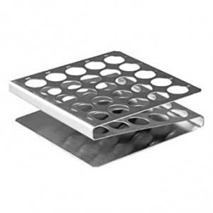 Rack, Tube, 12/13mm, 25-Place, Stainless Steel "Z" Shape