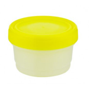 Container: Histology, 250mL (8oz), PP, Graduated, with Separate Yellow Screwcap, 100/Unit