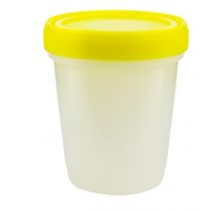 Container: Histology, 1000mL (32oz), PP, Graduated, with Separate Yellow Screwcap, 100/Unit