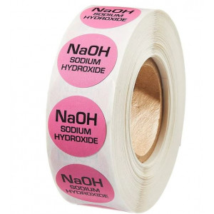 Sodium Hydroxide Pink Color Coded Sample Labels {NAOH} (1000/Roll)