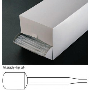 Transfer Pipet, 8.0mL, General Purpose, Large Bulb, 157mm, 400/Dispenser Box, 10 Boxes/Unit