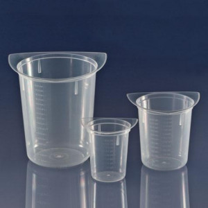 Beaker, Three Corner, Clarified PP, Graduated, 250mL, 100/Unit