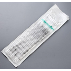 Uniplast Serological Pipette, 2mL, PS, Standard Tip, 270mm, Non-Sterile, Green Striped, 25/Pack, 40 Packs/Unit