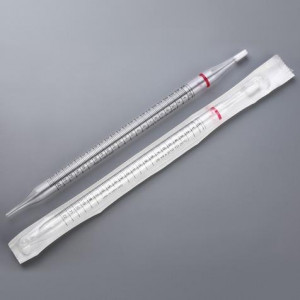 Uniplast Serological Pipette, 25mL, PS, Standard Tip, 300mm, STERILE, Red Striped, Individually Wrapped, 100/Unit