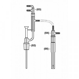 Midi Distillation Head, 14/20 Upper & 24/40 Lower, for Midi Cyanide Distillation Kit (Andrews® Style) (ea)