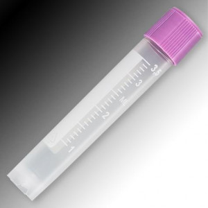 Sample Tube, 4mL, External Threads, PP, White Graduations & Marking Area, Round Bottom, Self-Standing, 1000/Unit