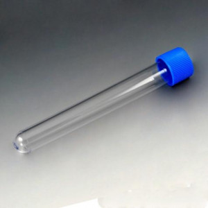 Test Tube with Attached Red Screw Cap, 16 x 120mm (15mL), PS, STERILE, 150/Bag, 5 Bags/Unit