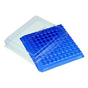 Rack w/Lid, Polystrene for 2mL Vials,100 Holes w/Alph-Numeric Indexing {Each}