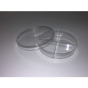 100mm x 15mm Polystyrene Petri Dish, 4 Compartments, Non-Treated,  Sterile (20pk/500cs)