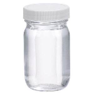 4oz Clear Standard Wide Mouth Bottle assembled with 48-400 PV Lined Cap (24 per case)