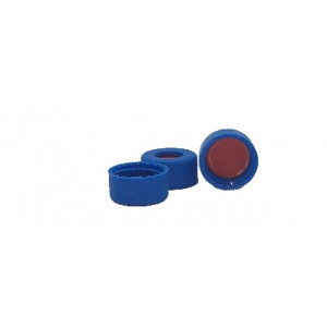 Cap, Screw, 9mm, Blue, Red PTFE/White Sil/Red PTFE, 1mm  100pk