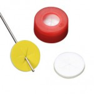 Red Snap Cap w/PTFE/Silicone Pre Slit Septum (100/pk)