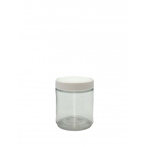 4oz Clear Straight Sided Jar Assembled w/58-400 PTFE Lined Cap, Certified (24/cs)