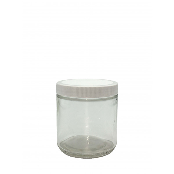 16oz Clear Tall Straight Sided Jars, 63-400 Polypropylene Cap & PTFE Disc,  case/12